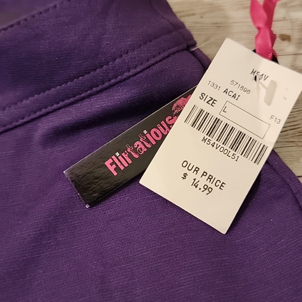 Flirtatious Size L Women's Pull On Dress Pants Acai Purple Large - Picture 10 of 14